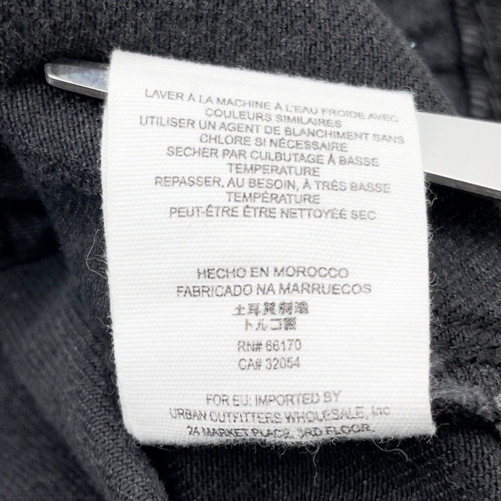Free People Women Denim Jacket XS Black Grunge Indie Rock Trucker Western‎ Urban - Picture 11 of 14